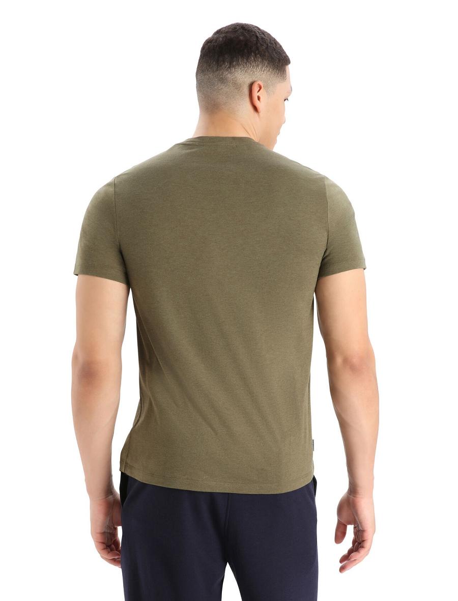 Loden Icebreaker Merino Central Classic Short Sleeve Caravan Men's T Shirts | AU 1150PJJQ